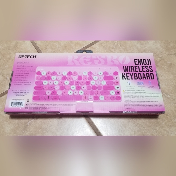 Up-Tech Emoji Wireless Keyboard (Pink) - Picture 3 of 3
